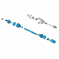 OEM 2019 Honda Accord Driveshaft Assembly, Passenger Side Diagram - 44305-TVA-A51