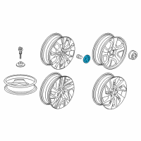 OEM Honda Insight Cap Assembly, Aluminum Wheel Center Diagram - 44732-T8K-G11