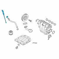 OEM Hyundai Accent Oil Level Gauge Rod Assembly Diagram - 26611-2B610