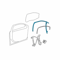 OEM 2009 Saturn Aura Weatherstrip, Front Side Door Window Diagram - 22831427