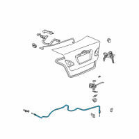 OEM Toyota Corolla Release Cable Diagram - 64607-02090