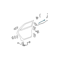 OEM 2004 Cadillac DeVille Rod Asm-Rear Side Door Inside Handle Diagram - 15236724