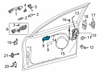 OEM Toyota Mirai Handle, Inside Diagram - 69205-30220