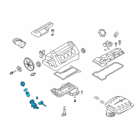 OEM BMW Oil Filter With Oil Cooler Connection Diagram - 11-42-7-841-587