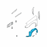 OEM Hyundai Elantra Front Wheel Guard Assembly, Left Diagram - 86811-2H010