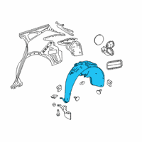 OEM 2021 Chevrolet Blazer Wheelhouse Liner Diagram - 42443610