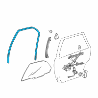 OEM 1997 Toyota Camry Run, Rear Door Glass, RH Diagram - 68142-AA010