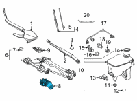 OEM 2015 Lexus CT200h Motor Assembly, Front WIPER Diagram - 85110-28250