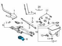 OEM 2017 Lexus CT200h Motor Assembly, Front WIPER Diagram - 85110-28250