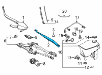 OEM 2016 Toyota Mirai Wiper Arm Diagram - 85221-62030