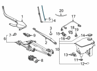 OEM Toyota Mirai Wiper Blade Refill Diagram - 85214-62030