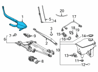 OEM 2019 Toyota Mirai Wiper Arm Diagram - 85211-62030