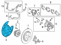 OEM Acura TLX Splash Guard, Right Rear Diagram - 43253-TGV-A00