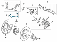OEM 2022 Acura TLX Hose Set, Right Rear Diagram - 01466-TGV-A00