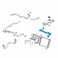 OEM Cadillac XLR Upper Radiator Hose Assembly Diagram - 15146129