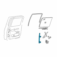 OEM 1994 Chevrolet K2500 Suburban Channel Asm-Rear Side Door Window Front Diagram - 15655595