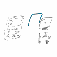 OEM 1998 GMC K2500 Weatherstrip, Rear Side Door Window Diagram - 15018504