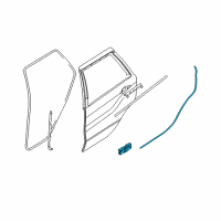 OEM 2003 BMW X5 Door Weatherstrip, Bottom Left Diagram - 51-34-7-004-695