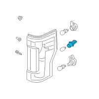 OEM Ford F-250 Super Duty Back Up Lamp Bulb Socket Diagram - HC3Z-13411-A