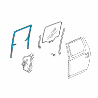 OEM Honda Ridgeline Channel, Left Rear Door Run Diagram - 72775-SJC-A01