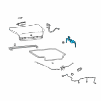 OEM 2000 Hyundai Sonata Trunk Lid Lock Assembly Diagram - 81251-38A00