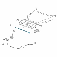 OEM 2006 Buick Terraza Rod Asm-Hood Hold Open Diagram - 15227065