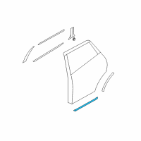 OEM 2009 Nissan Murano MOULDING - Rear Door, RH Diagram - 82870-1AA3A