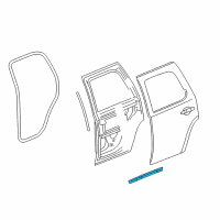 OEM 2014 GMC Yukon Weatherstrip-Rear Side Door Lower Auxiliary Diagram - 20835978