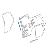 OEM 2007 Cadillac Escalade EXT Weatherstrip Asm-Rear Side Door Front Auxiliary Diagram - 15792913