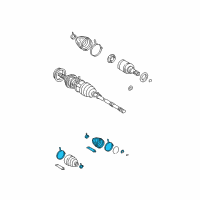 OEM 2006 Pontiac Vibe Boot Kit, Rear Wheel Drive Shaft Inner Cv Joint Diagram - 88974676