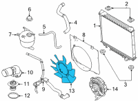 OEM 2021 Ford F-350 Super Duty Fan Blade Diagram - LC3Z-8600-B