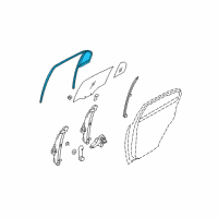 OEM 2006 Hyundai Accent Run Assembly-Rear Door Window Glass LH Diagram - 83531-1E000