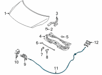 OEM 2020 Nissan Versa Cable Assembly-Hood Lock Control Diagram - 65620-5EF0A