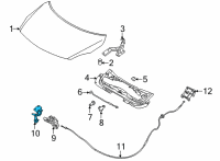 OEM 2020 Nissan Versa Bell Crank-Hood Lock Diagram - 65603-5EF0A