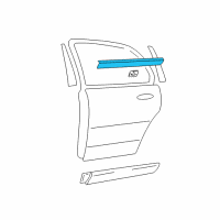 OEM 2004 Hyundai Santa Fe Weatherstrip Assembly-Rear Door Belt Outside RH Diagram - 83220-26000