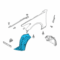 OEM 2015 Infiniti Q60 Protector Front FRENDER, Front LH Diagram - 63845-JL03A