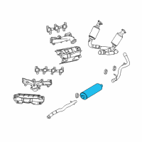 OEM 2005 Dodge Dakota Exhaust Muffler Diagram - 52103677AD