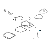 OEM 2004 Chevrolet Corvette Bracket Asm-Rear Compartment Lift Window Strut (Window Side) Diagram - 15251342