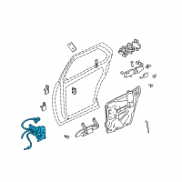 OEM Cadillac Seville Rear Side Door Lock Assembly Diagram - 25765997