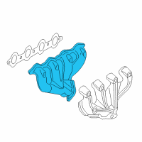 OEM 2005 Pontiac GTO Engine Exhaust Manifold Assembly Diagram - 12603156