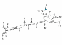 OEM 2021 Toyota Venza Muffler & Pipe Hanger Diagram - 17576-25020