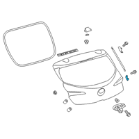 OEM 2021 Toyota Corolla Lift Cylinder Lower Bracket Diagram - 68947-12070