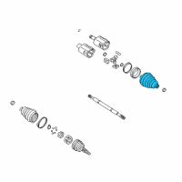 OEM 1998 Cadillac Seville Boot Kit, Front Wheel Drive Shaft Tri-Pot Joint Diagram - 26060112