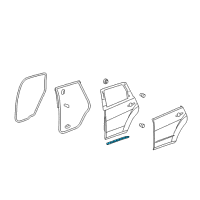 OEM 2012 Acura MDX Seal, Right Rear Door Side Sill Diagram - 72827-STX-A01