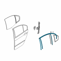 OEM 2000 BMW 323i Window Guide, Left Rear Door Diagram - 51-34-8-266-125