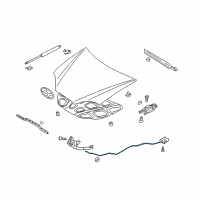 OEM 2006 Hyundai Tiburon Cable Assembly-Hood Latch Release Diagram - 81190-2C000