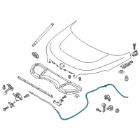 OEM Kia Soul Cable Assembly-Hood Latch Diagram - 81190B2000