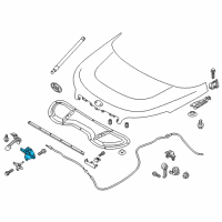 OEM 2018 Kia Soul Hood Lock Assembly, Left Diagram - 81130B2000