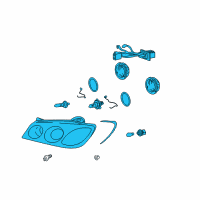 OEM 2003 Hyundai XG350 Passenger Side Headlight Assembly Composite Diagram - 92102-39051