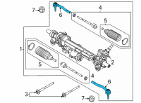 OEM Ford Ranger Outer Tie Rod Diagram - KB3Z-3A130-B